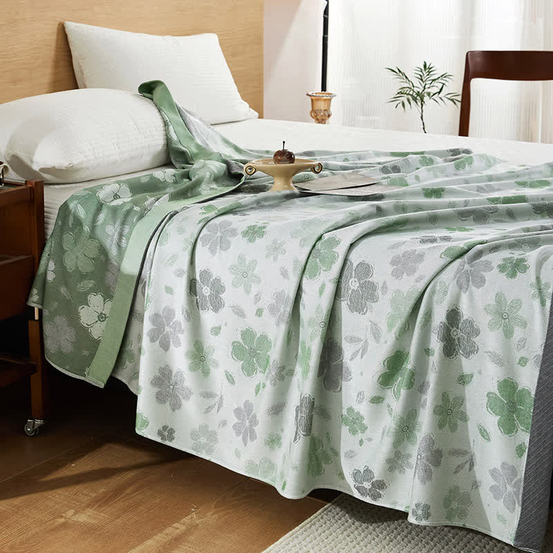 Peach Blossom Print Cooling Bedspread