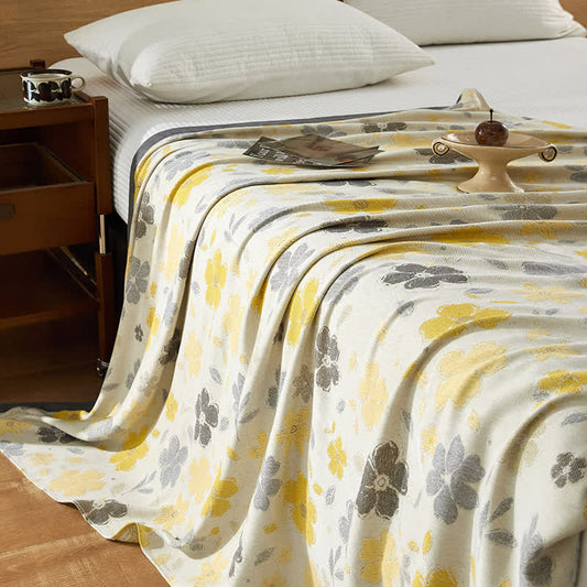 Peach Blossom Print Cooling Bedspread