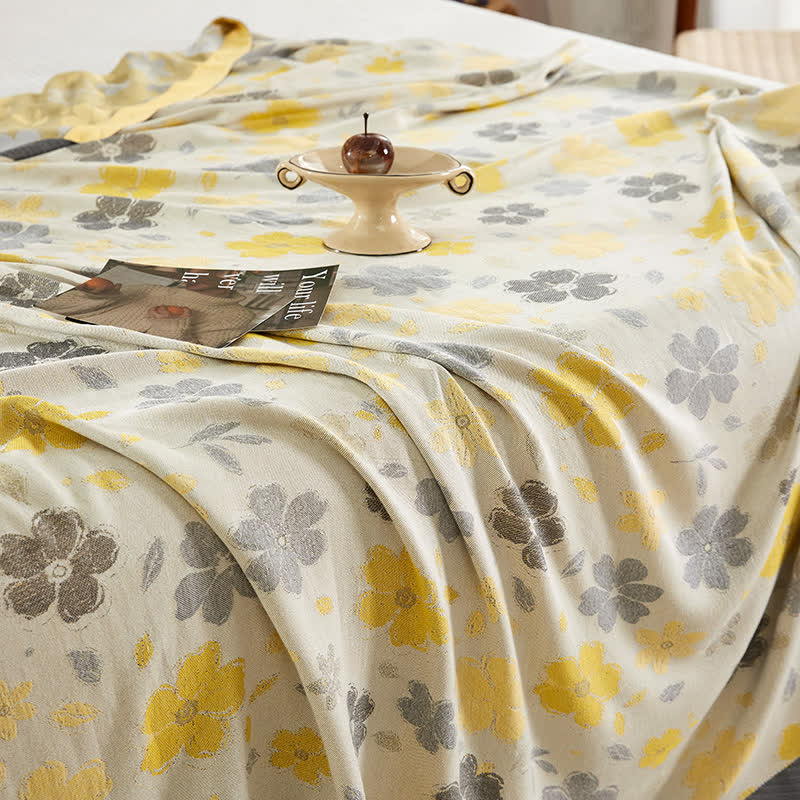 Peach Blossom Print Cooling Bedspread