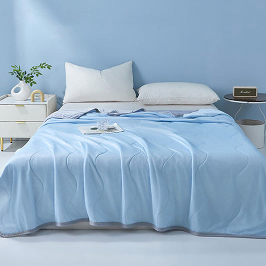 Solid Color Wave-Textured Cooling Quilt