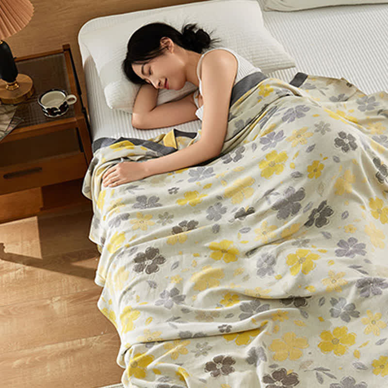 Peach Blossom Print Cooling Bedspread