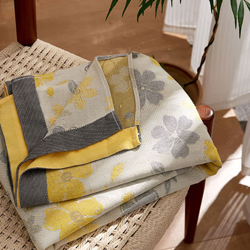 Peach Blossom Print Cooling Bedspread
