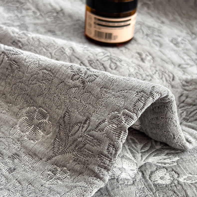 Floral Leaf Print Cotton Muslin Quilt