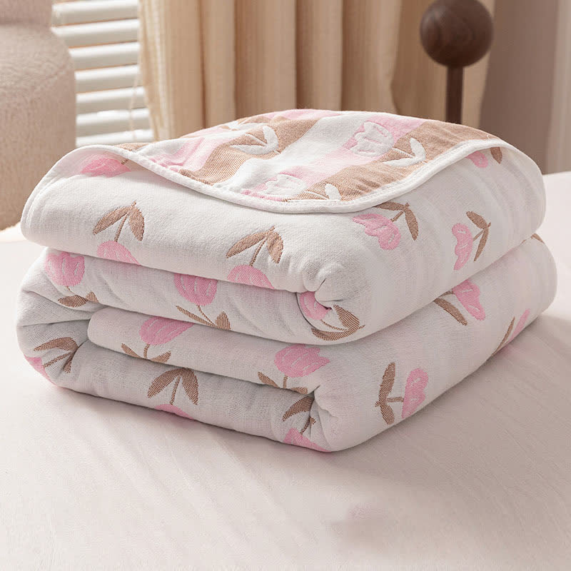 Tulip Cotton Gauze Reversible Quilt