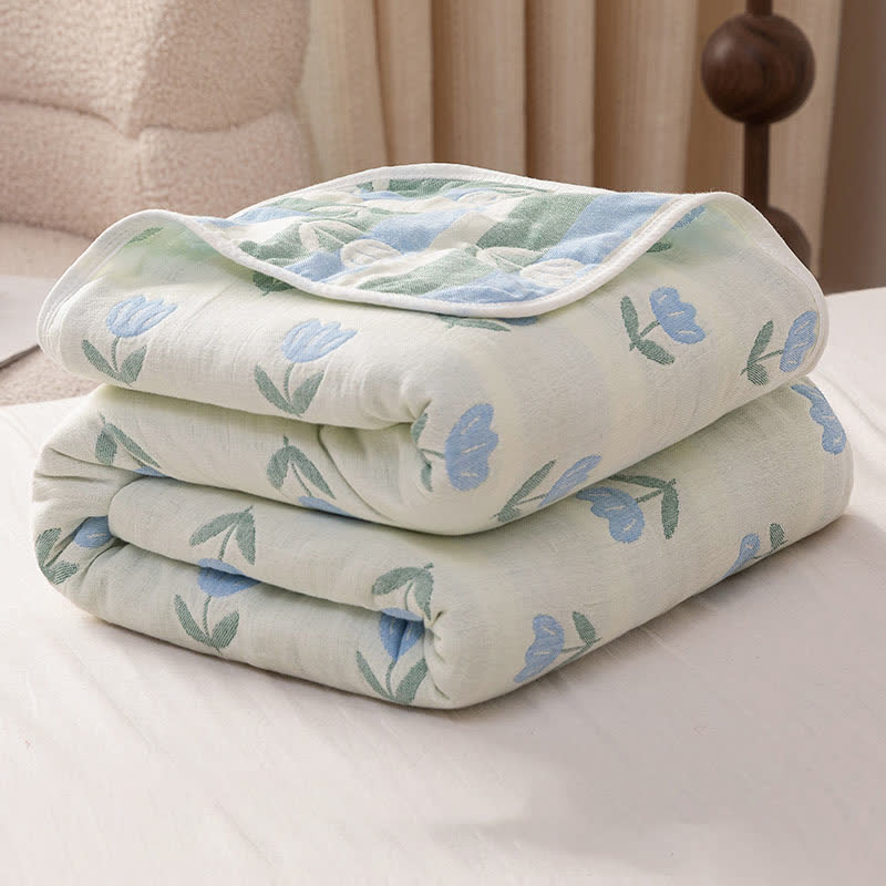 Tulip Cotton Gauze Reversible Quilt