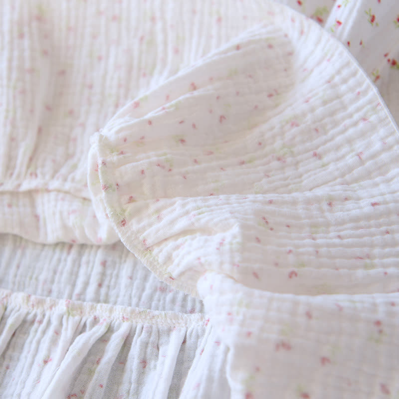 Red Floral Cotton Gauze Cami Nightgown