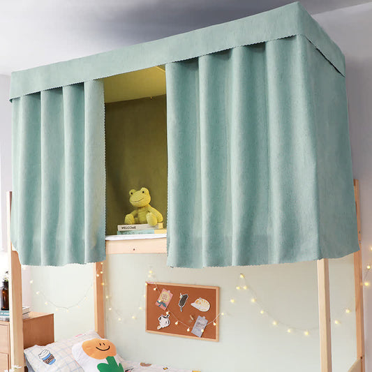 Cotton Linen Dorm Bed Blackout Curtain - Light Green - 2PCS Blackout Curtains - 59"W x 79"L x 2 - image 0