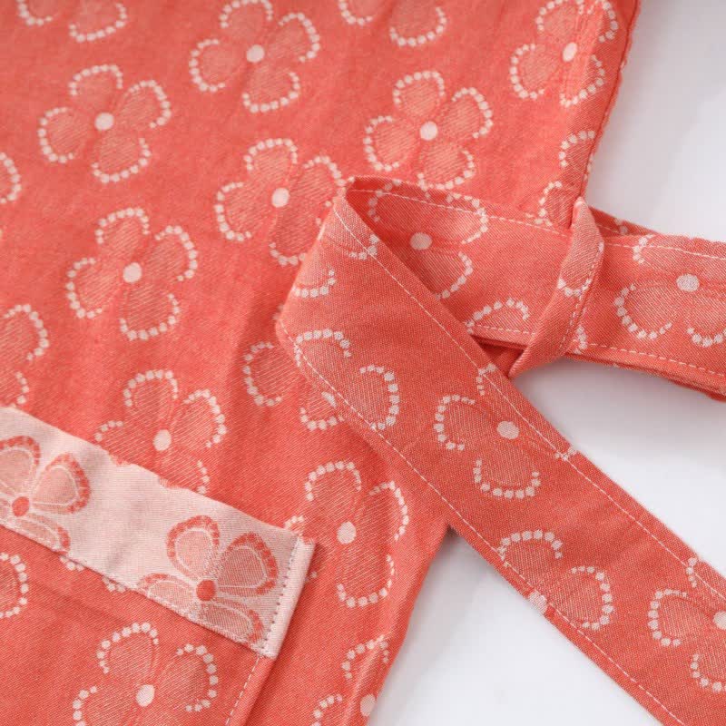 Four-Leaf Clover Cotton Gauze Kimono Robe