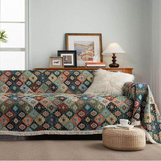 Jacquard Boho Geometric Diamond Sofa Cover