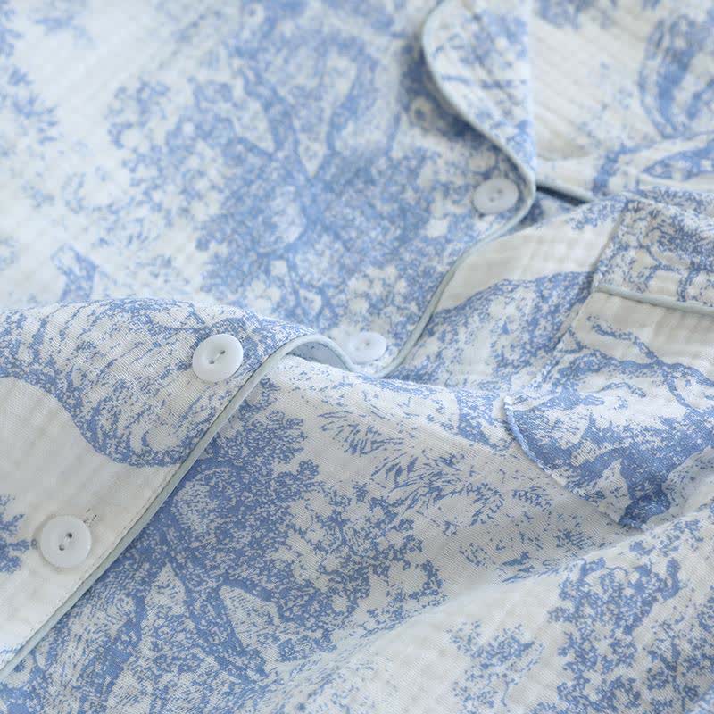 Tiger Tree Print Cotton Loungewear Set