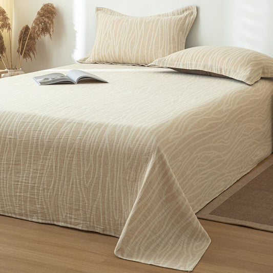Twig Stripes Textured Cotton Linen Bedspread