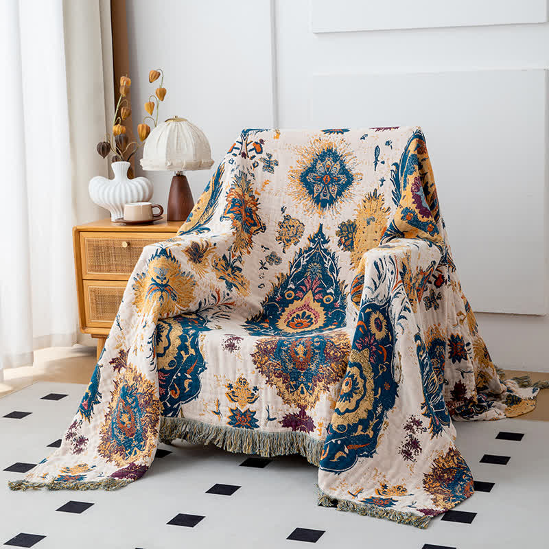 Boho Tribal Print Cotton Gauze Quilt