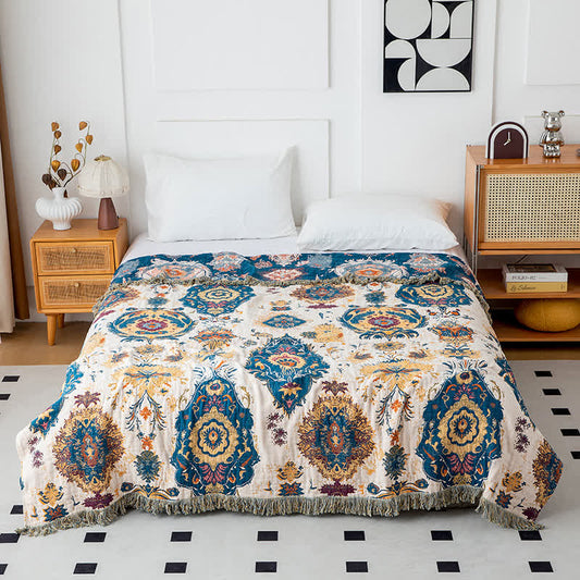 Boho Tribal Print Cotton Gauze Quilt