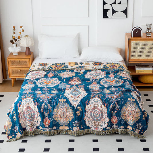 Boho Tribal Print Cotton Gauze Quilt
