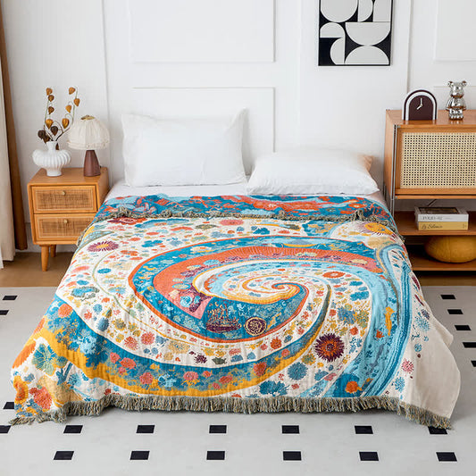 Artistic Wave Floral Cotton Gauze Quilt - Queen - image 1