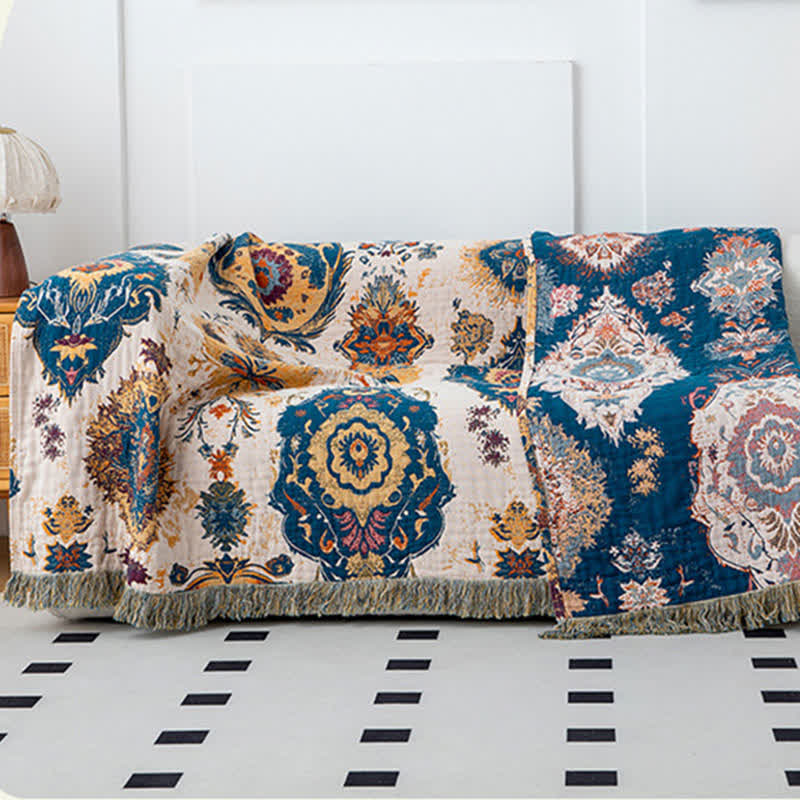 Boho Tribal Print Cotton Gauze Quilt