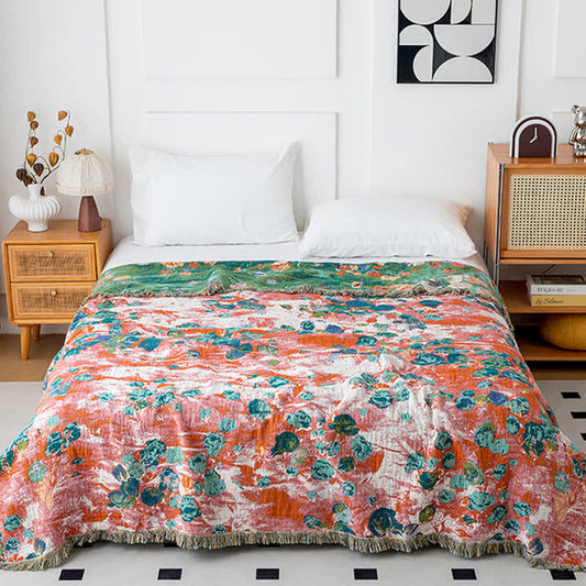 Artistic Rose Cotton Gauze Reversible Quilt - image 2