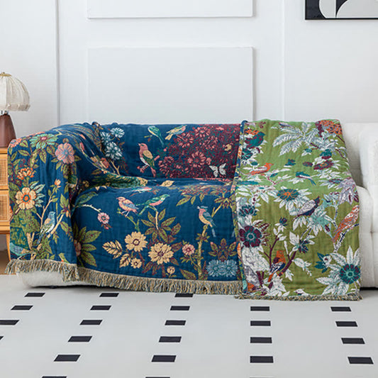 Wild Rose Cotton Gauze Reversible Blanket