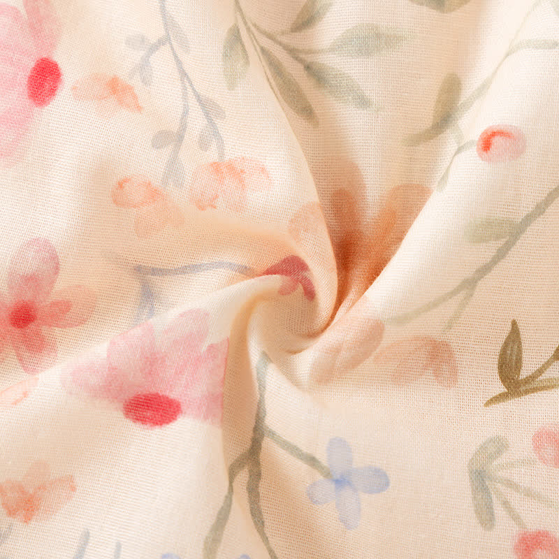 Floral Leaf Cotton Padded Camisole Nightdress