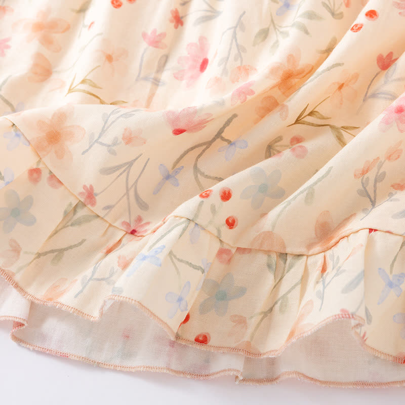 Floral Leaf Cotton Padded Camisole Nightdress