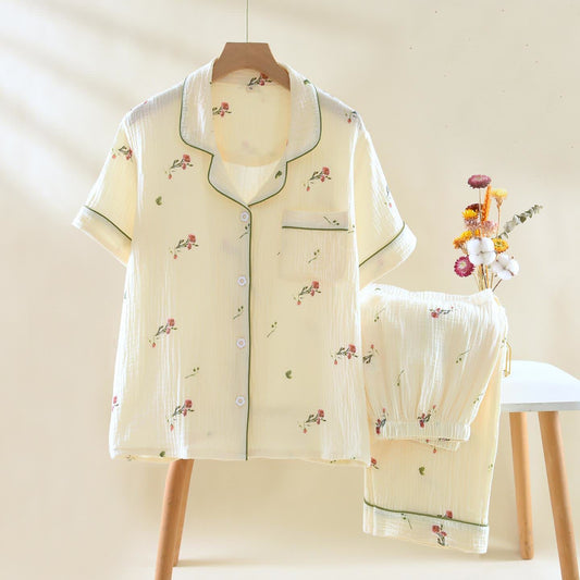 Carnation Beige Cotton Gauze Loungewear Set - XL - image 1