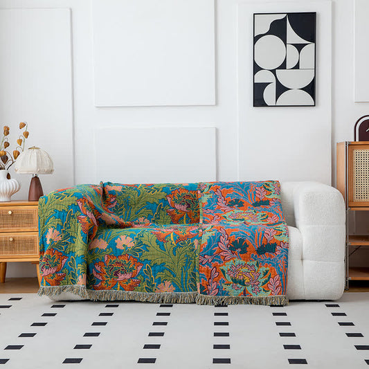 Poppy Natural Cotton Tassel Blanket