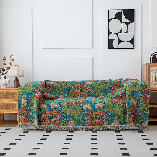 Poppy Natural Cotton Tassel Blanket