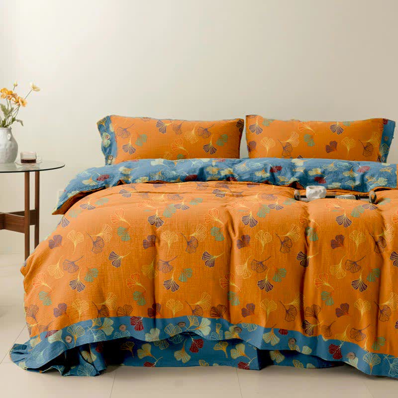 Ginkgo Biloba Cotton Bedding Set(4PCS)