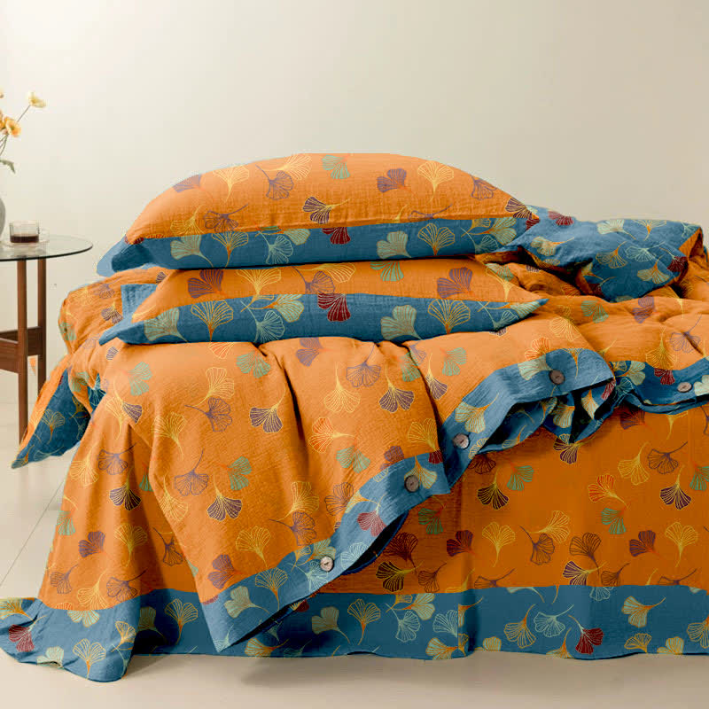 Ginkgo Biloba Cotton Bedding Set(4PCS)