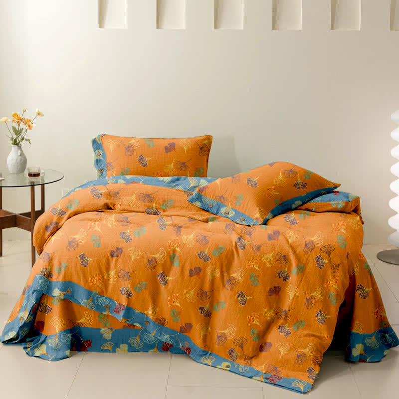 Ginkgo Biloba Cotton Bedding Set(4PCS)