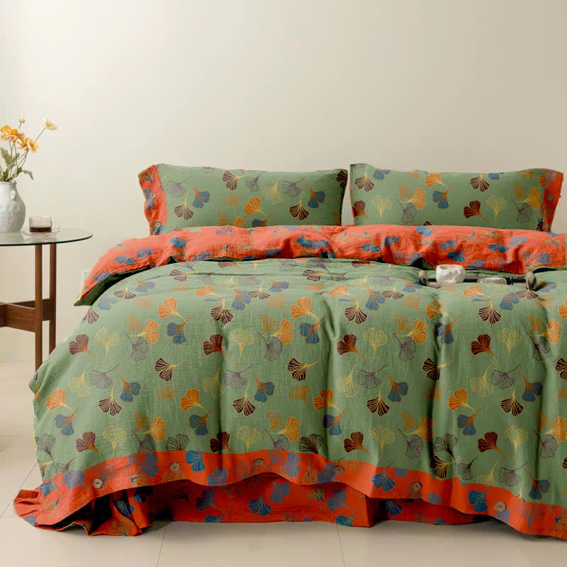 Ginkgo Biloba Cotton Bedding Set(4PCS)