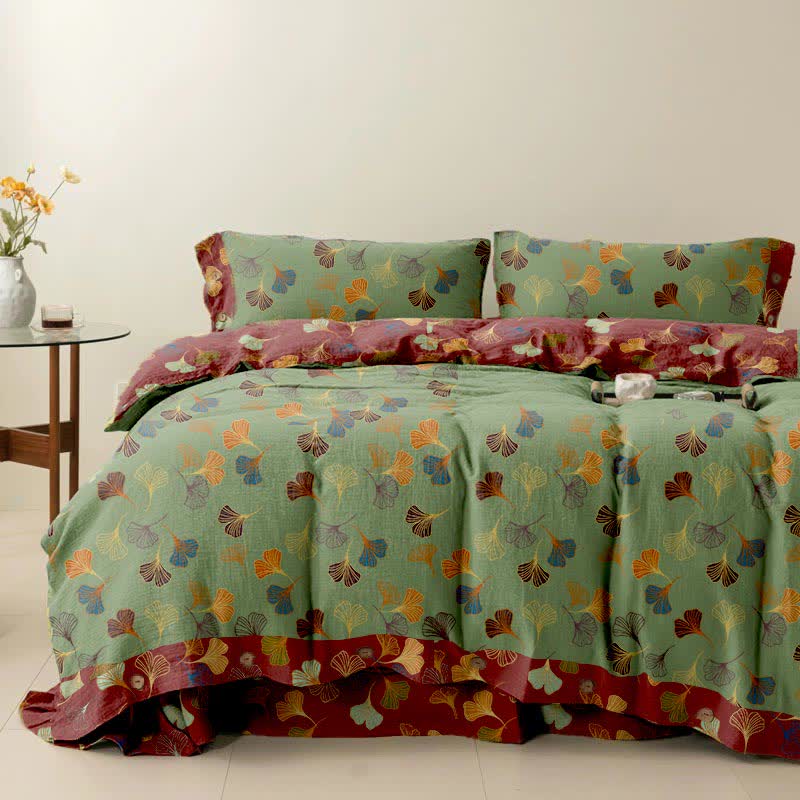 Ginkgo Biloba Cotton Bedding Set(4PCS)