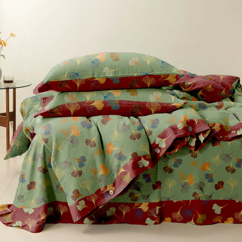 Ginkgo Biloba Cotton Bedding Set(4PCS)