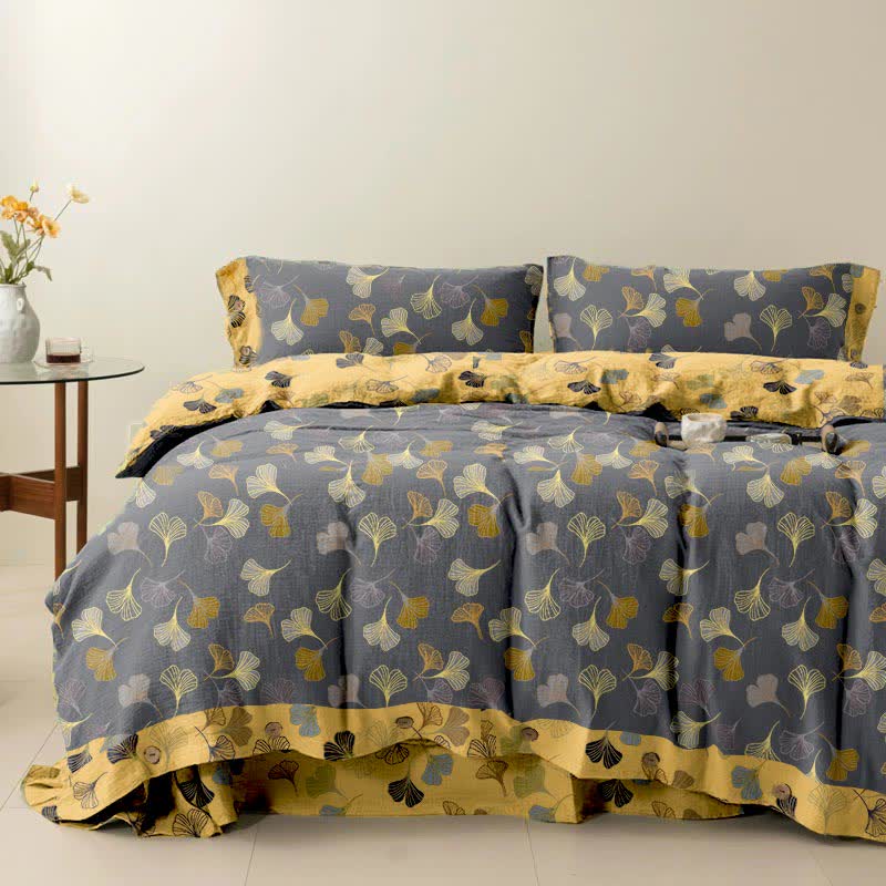 Ginkgo Biloba Cotton Bedding Set(4PCS)