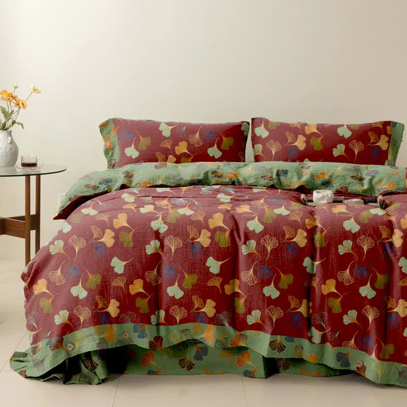 Ginkgo Biloba Cotton Bedding Set(4PCS)