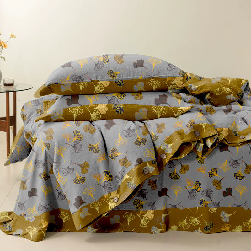 Ginkgo Biloba Cotton Bedding Set(4PCS)