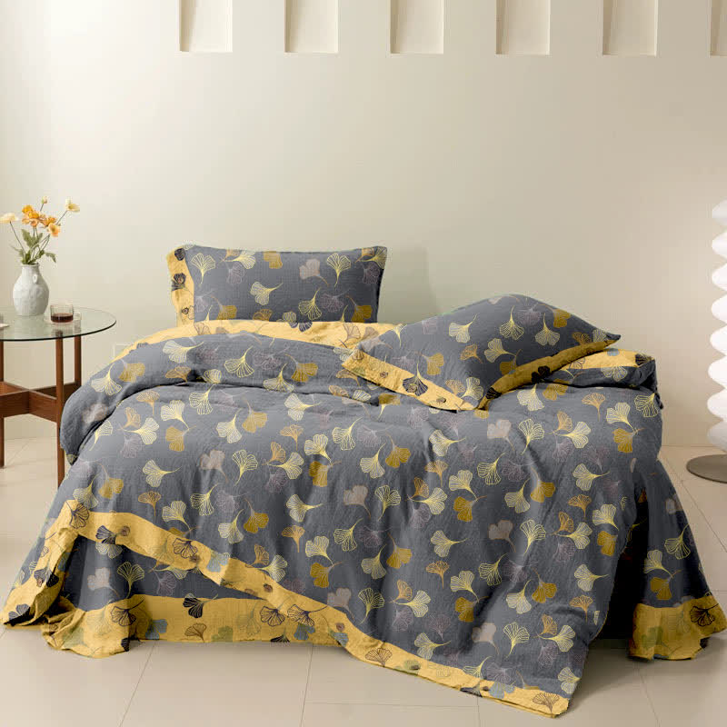 Ginkgo Biloba Cotton Bedding Set(4PCS)