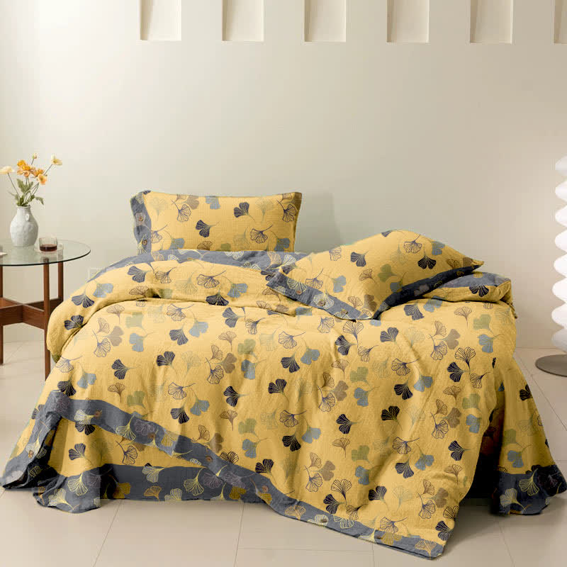 Ginkgo Biloba Cotton Bedding Set(4PCS)
