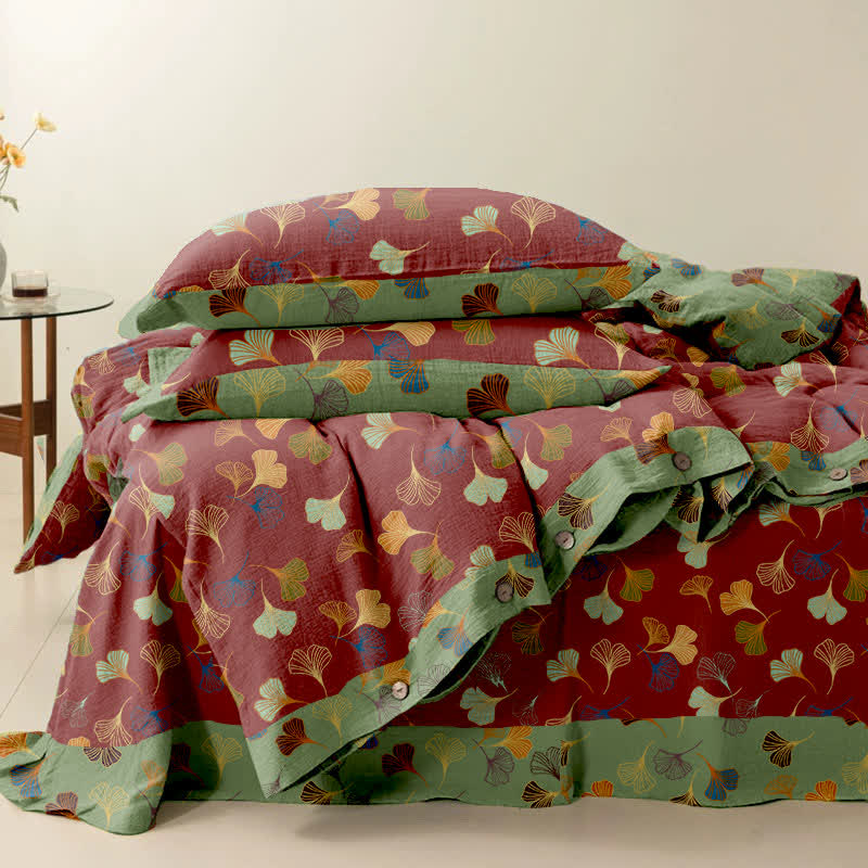 Ginkgo Biloba Cotton Bedding Set(4PCS)