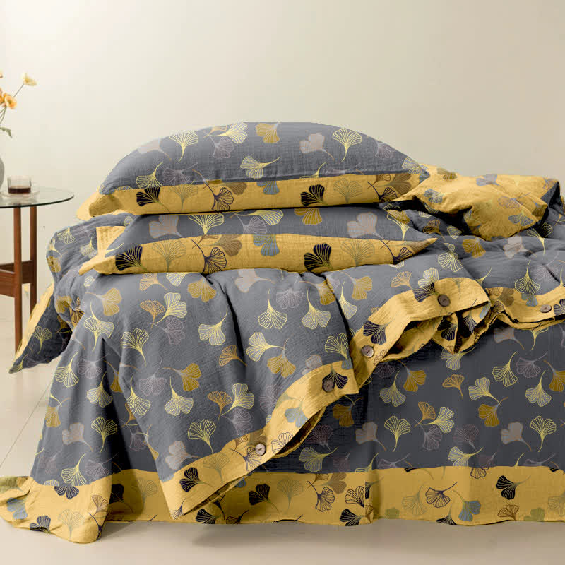 Ginkgo Biloba Cotton Bedding Set(4PCS)