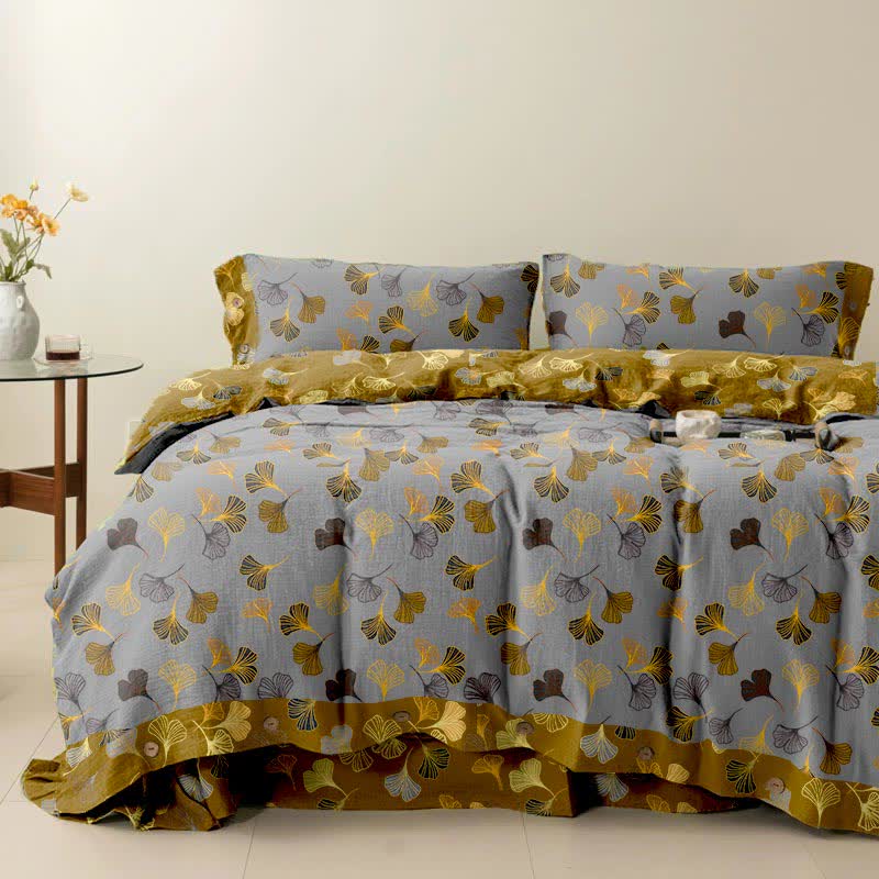 Ginkgo Biloba Cotton Bedding Set(4PCS)