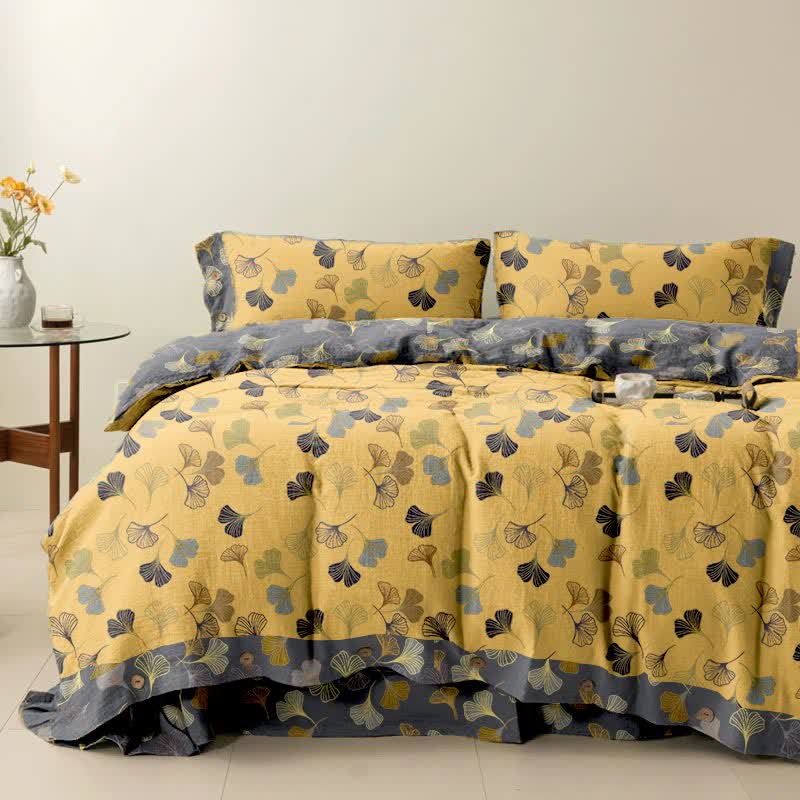 Ginkgo Biloba Cotton Bedding Set(4PCS)