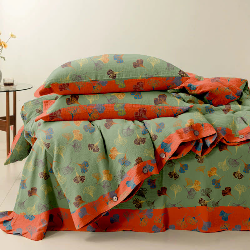 Ginkgo Biloba Cotton Bedding Set(4PCS)