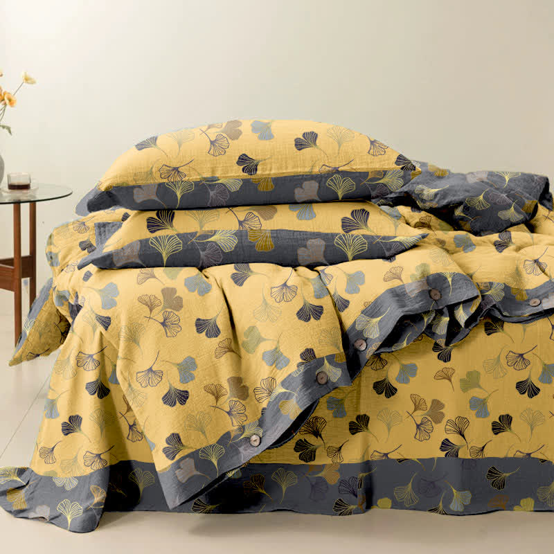 Ginkgo Biloba Cotton Bedding Set(4PCS)