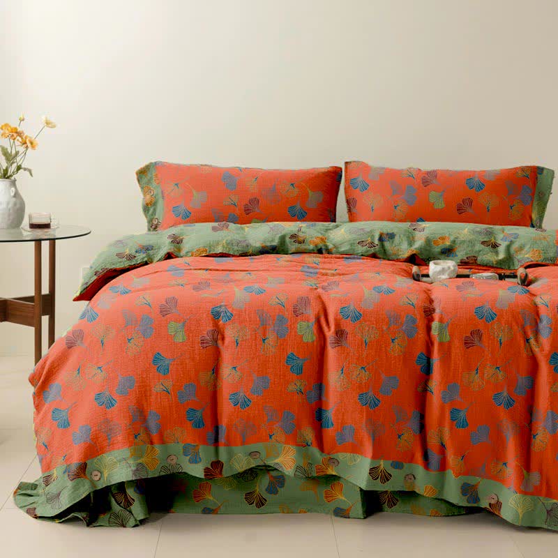Ginkgo Biloba Cotton Bedding Set(4PCS)