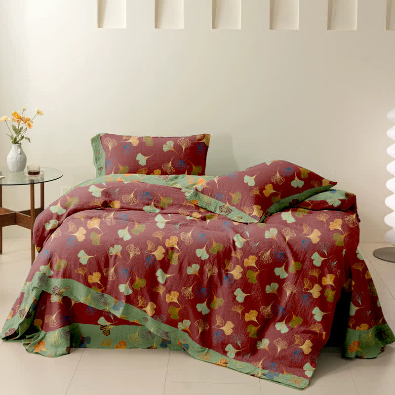 Ginkgo Biloba Cotton Bedding Set(4PCS)