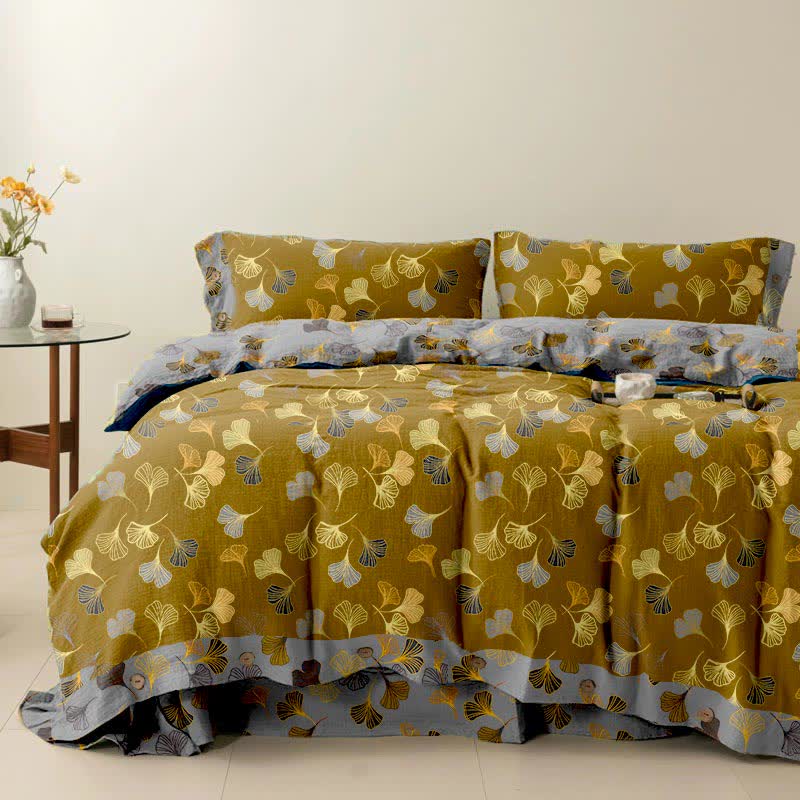 Ginkgo Biloba Cotton Bedding Set(4PCS)