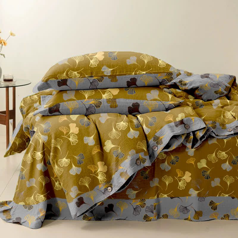 Ginkgo Biloba Cotton Bedding Set(4PCS)