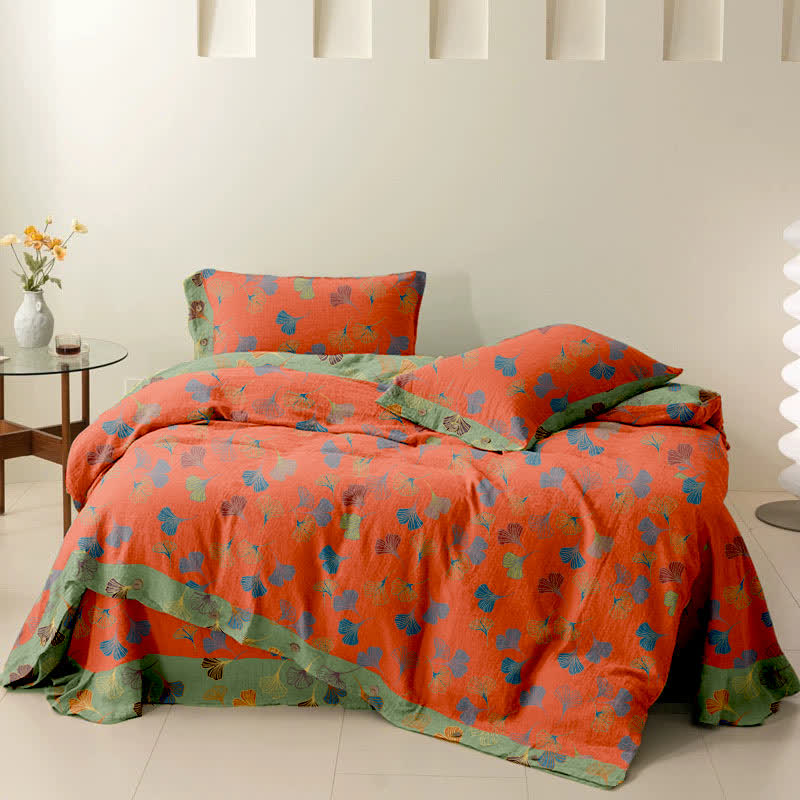 Ginkgo Biloba Cotton Bedding Set(4PCS)