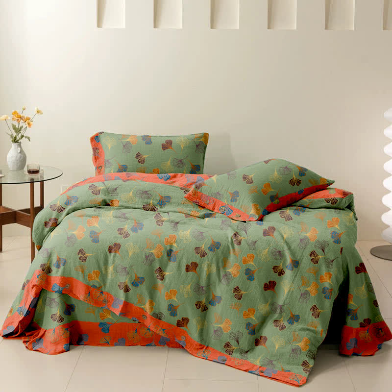 Ginkgo Biloba Cotton Bedding Set(4PCS)